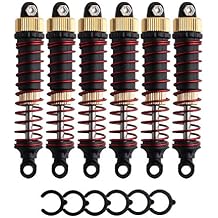 6 PCS Aluminum Alloy Shock Absorber Assembled Metal Shocks 9125 Upgrade Parts 25-ZJ03 LG-ZJ03 920-ZJ03 for 110 9125 9155 9156 RC Cars S920 S921 RC Trucks