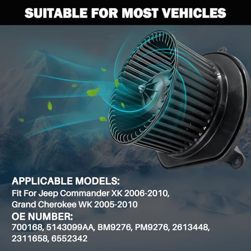 Image of 700168 AC Heater Blower Motor Fan Assembly Fit for Jeep Commander 2006-2007 ，for Jeep Grand Cherokee 2005-2010 5143099AB, CH3126124