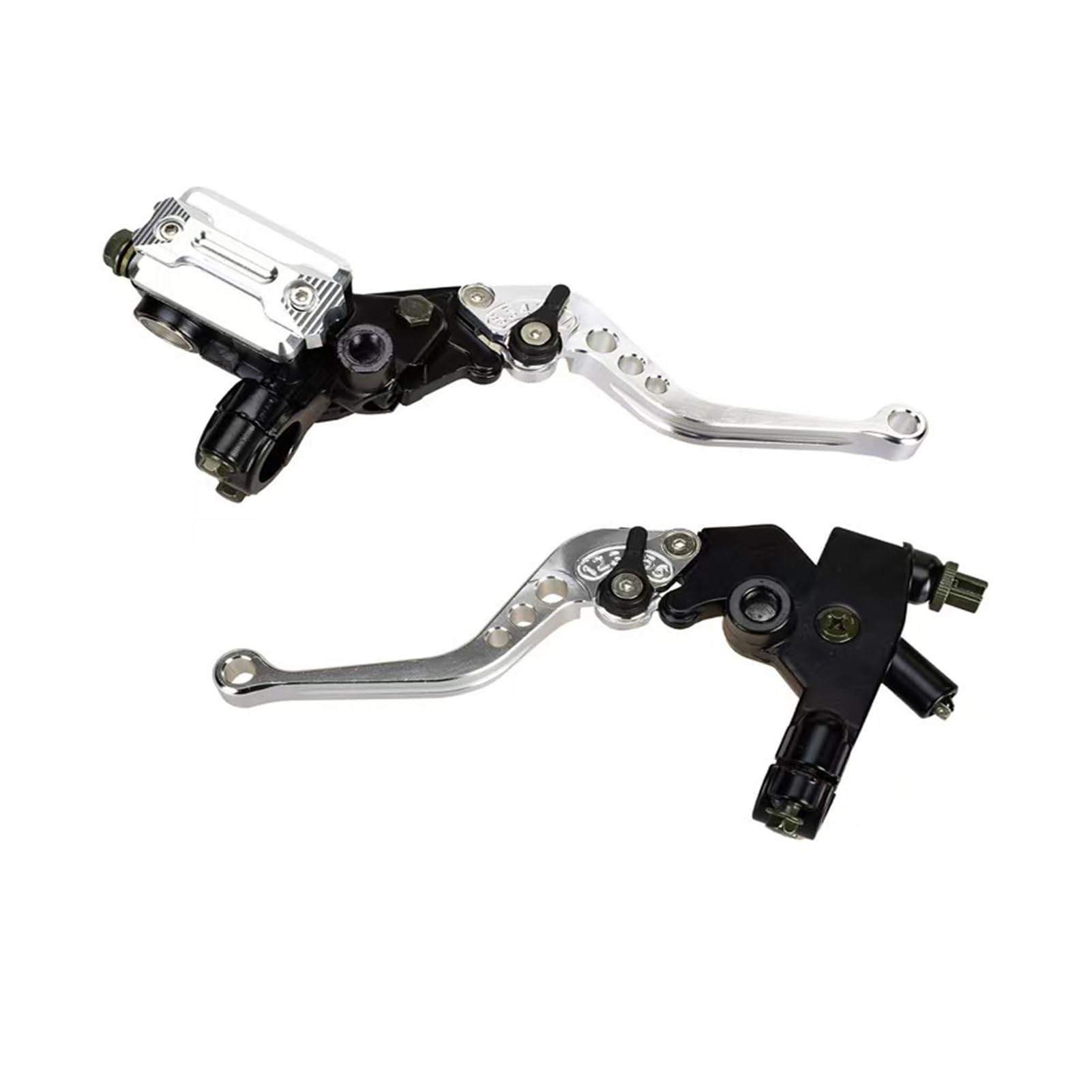 Rynzo Motorcycle Brake Lever 22mm Hydraulic Brake Clutch Master Cylinder Handles for ATV Electric Motorcycle(Silvery)