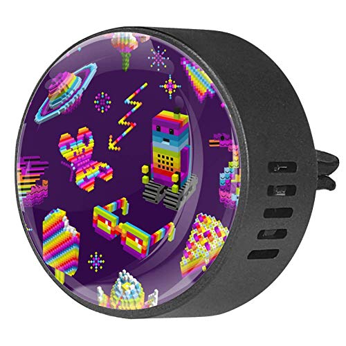 BestIdeas - Ambientador para coche (2 unidades, con elementos digitales, aroma de fruta de la pasión, aromaterapia), difusor de aceites esenciales