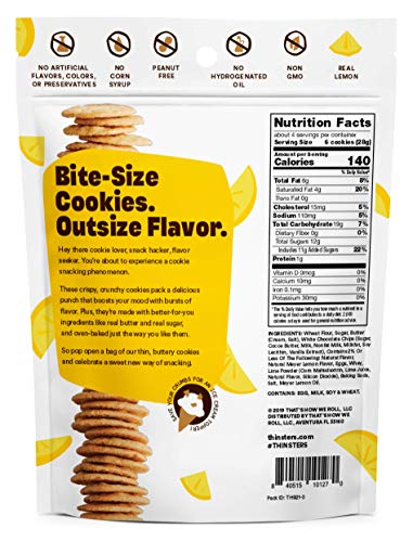 Image of Thinsters Cookies Meyer Lemon, 4 Oz (12Count), Non GMO, Peanut Free