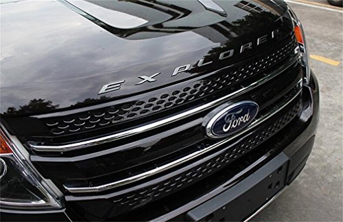 Vesul Glossy Black Hood Letters Emblem Explorer Name Plate Compatible with Ford Explorer 2011 2012 2013 2014 2015 2016 2017 2018 2019