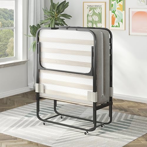 Mjkone Folding Bed with 4' Mattress for Adults,...