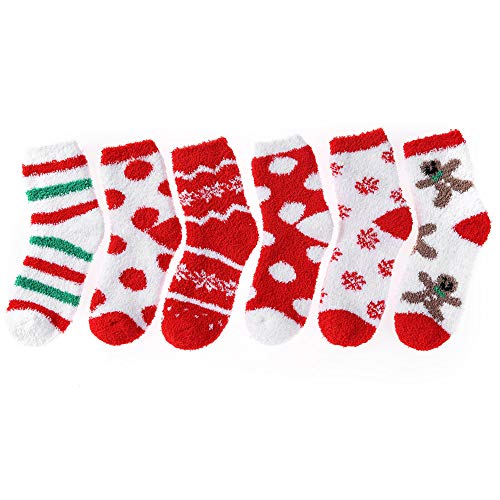 Image of HIALTODAY Winter Fuzzy Socks Womens Cozy Fluffy Warm Socks for Women Mom,Birthday Christmas Gifts for Her