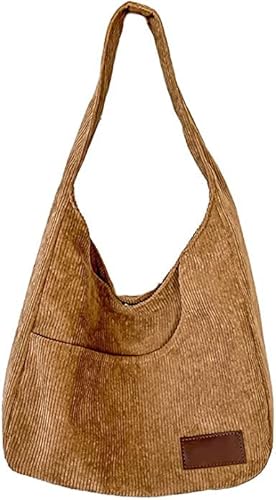 Ulisty Sac à bandoulière décontracté en velours côtelé pour femme, kaki, Taille unique, Bagage à main Cover