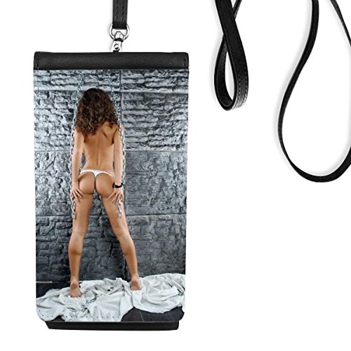 Pochette smartphone en cuir motif Art Tattoo - Sac suspendu noir finition haut de gamme