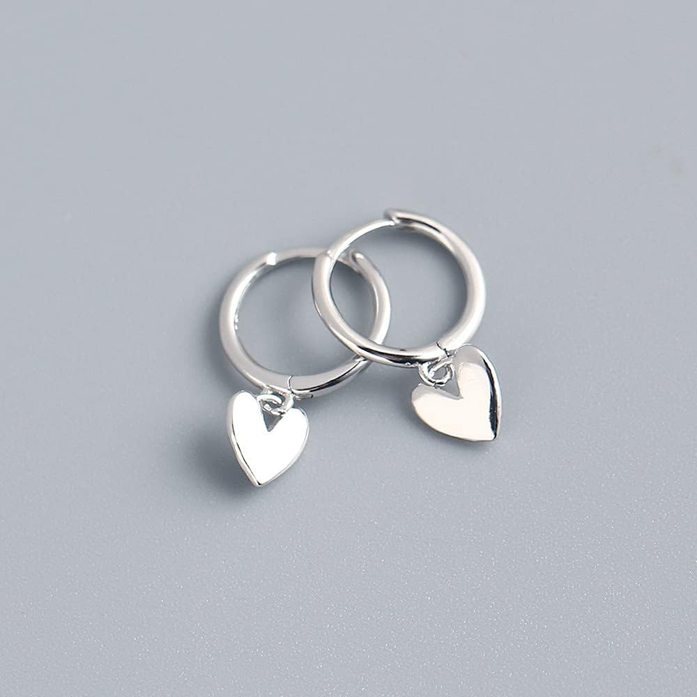 Ladies earrings New Sterling Earrings Silver Love Heart Hoop Earrings Female Fashion Cute Romantic Elegant Jewelry Couple Handmade Gifts Earrings