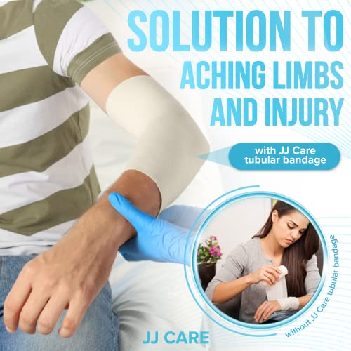 JJ CARE Tubular Bandage, 3.5” x 12 Yards Tubing for Legs and Knees, Size E Reusable