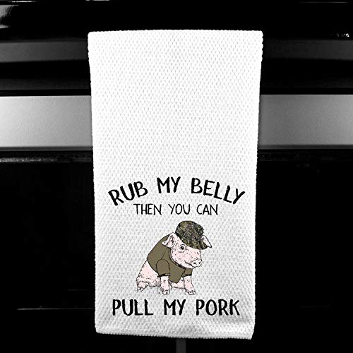 Rub My Belly the you can Pull My Pork Pig Adult Funny Kitchen