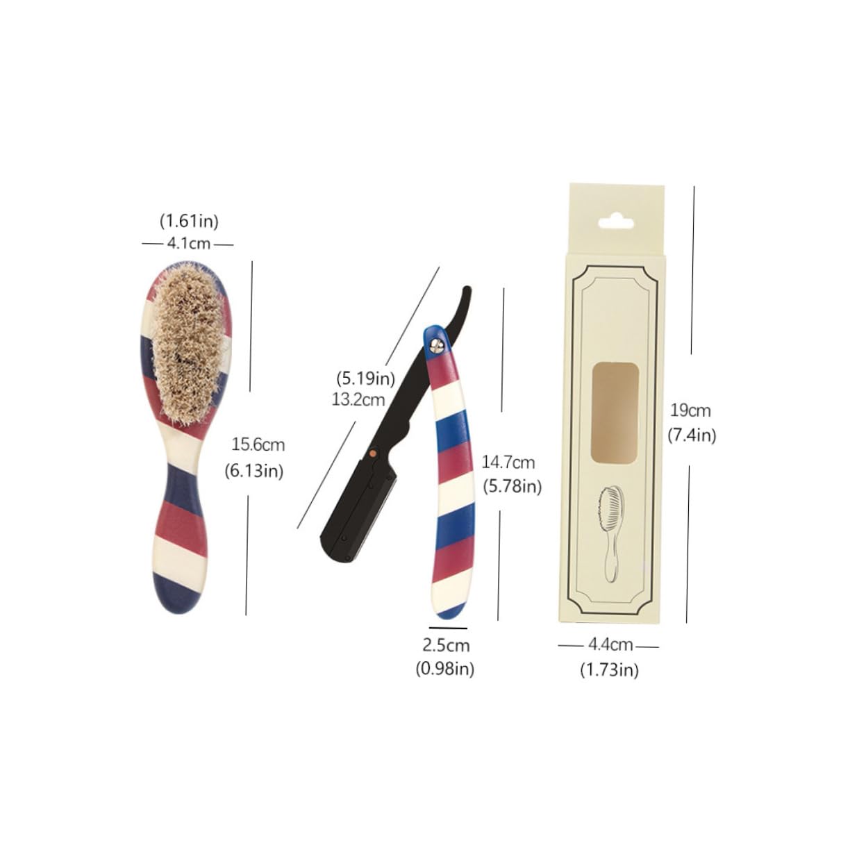 VICASKY Stylish Beard Care Kit Razor Shaving Brush Comb Barber Brush Shaving Accessories for Men