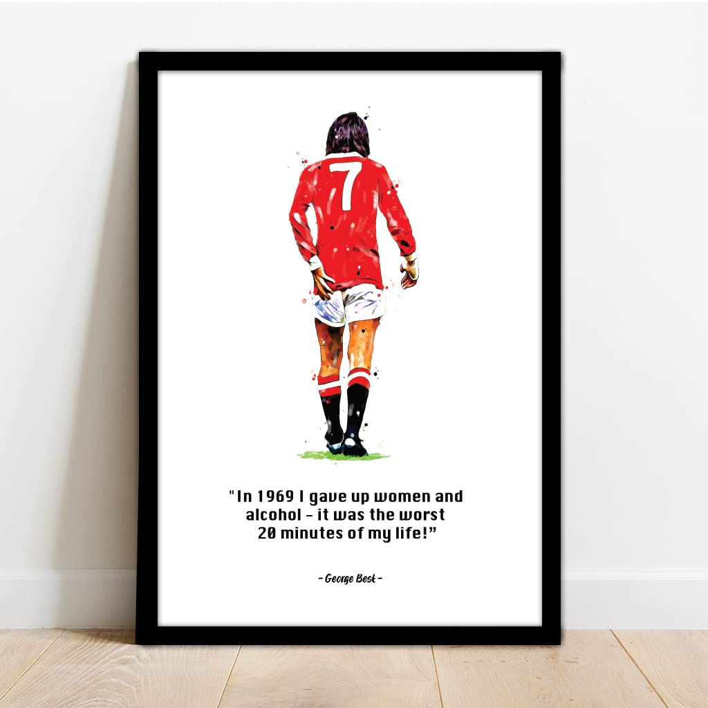 Manchester United - Man UTD - George Best Quote Framed Illustration Print Poster