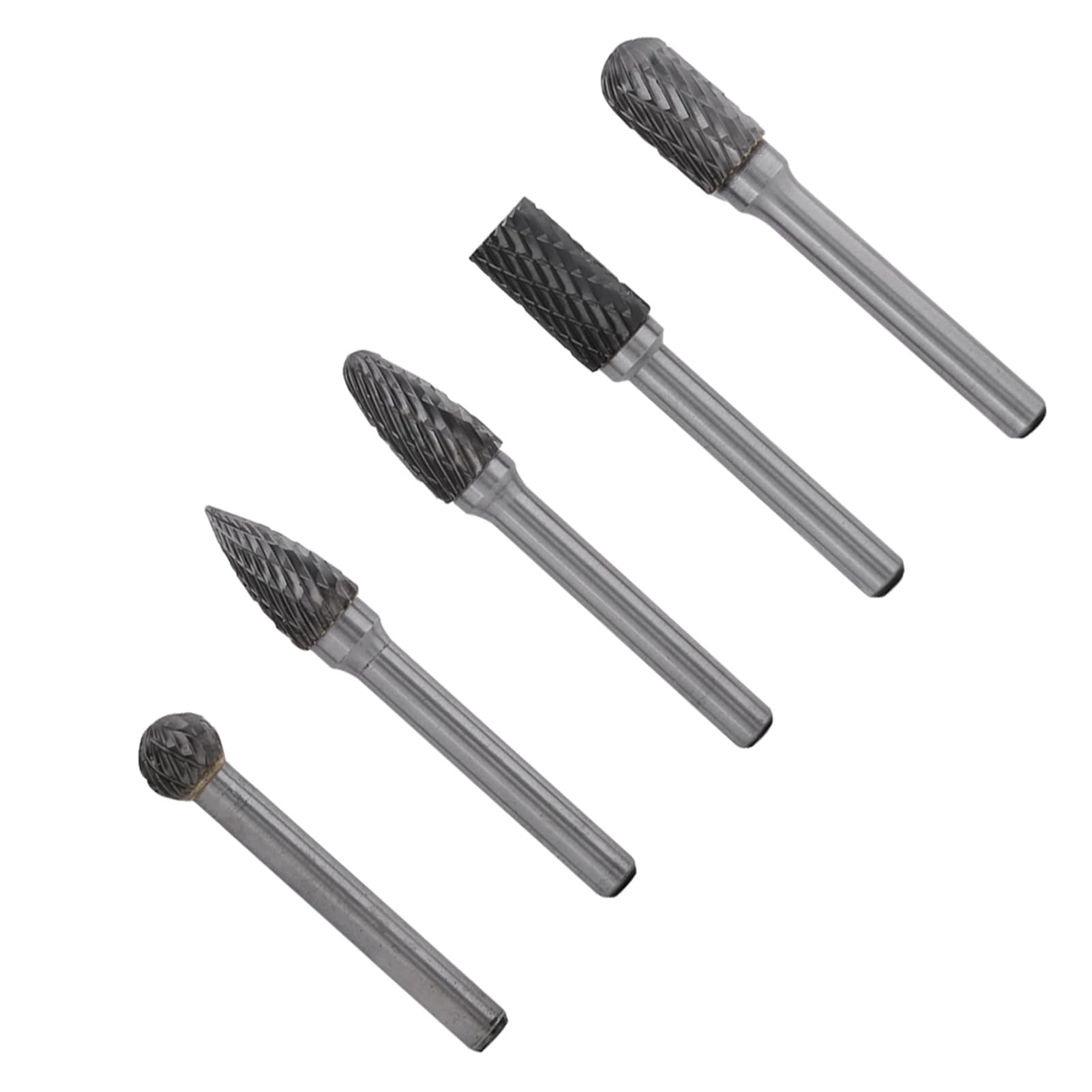 Dioche Smerigliatrice a Pinza 5 Pezzi Set di Frese in Acciaio Al Tungsteno per la Lavorazione di Lime a Doppia Riga con Testa da 6 Mm e Testa da 10 Mm