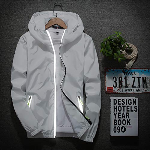RTRDE Men's Lightweight Waterproof Rain Jacket Jacket With Hooded Hiking Coat Casual Windbreaker Jacket, M-7XL2