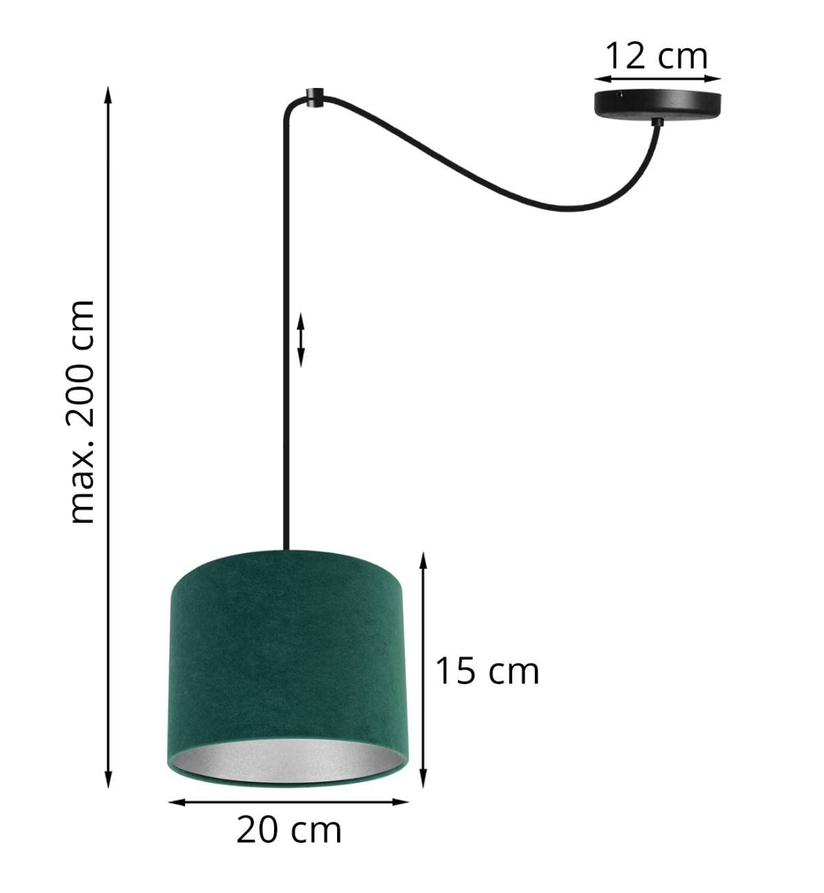 Light-Home Spider Milan Lampara de Techo Colgante - Lámpara de Araña - Lampara de Techo Modernas - Metal y Tela - 1 Luce - E27 - Beige y plata