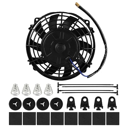 DOCAS 7 pulgadas 12V 80W Ventilador de refrigeración para automóvil,ventilador eléctrico universal con kit de montaje