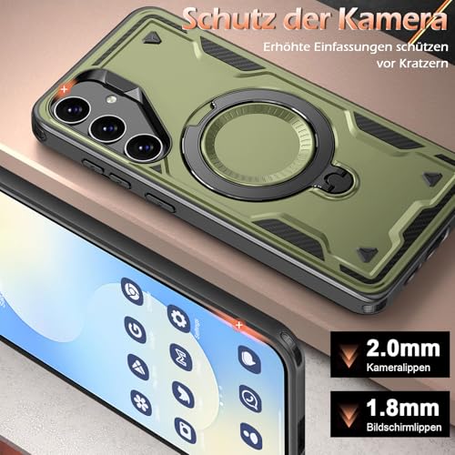 Image of for Samsung Galaxy S25 FE Case Magnetic with Stand, with Mag-Safe, with Screen Protector, Wireless Charging, Shockproof for Samsung S25 FE 5G Phone Case, Ring Holder Phone Cover, for Samsung S25 FE