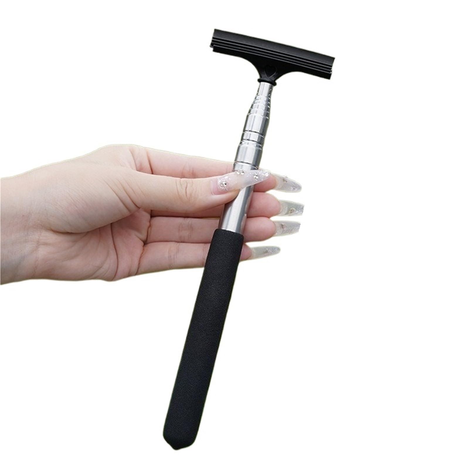 TRRYUIP Side Mirror Squeegee 1PC Multi Functional Car Rearview Mirror Telescopic Wiper Manual Scraper Rain/Snow Removal Window Glass Cleane(Black)