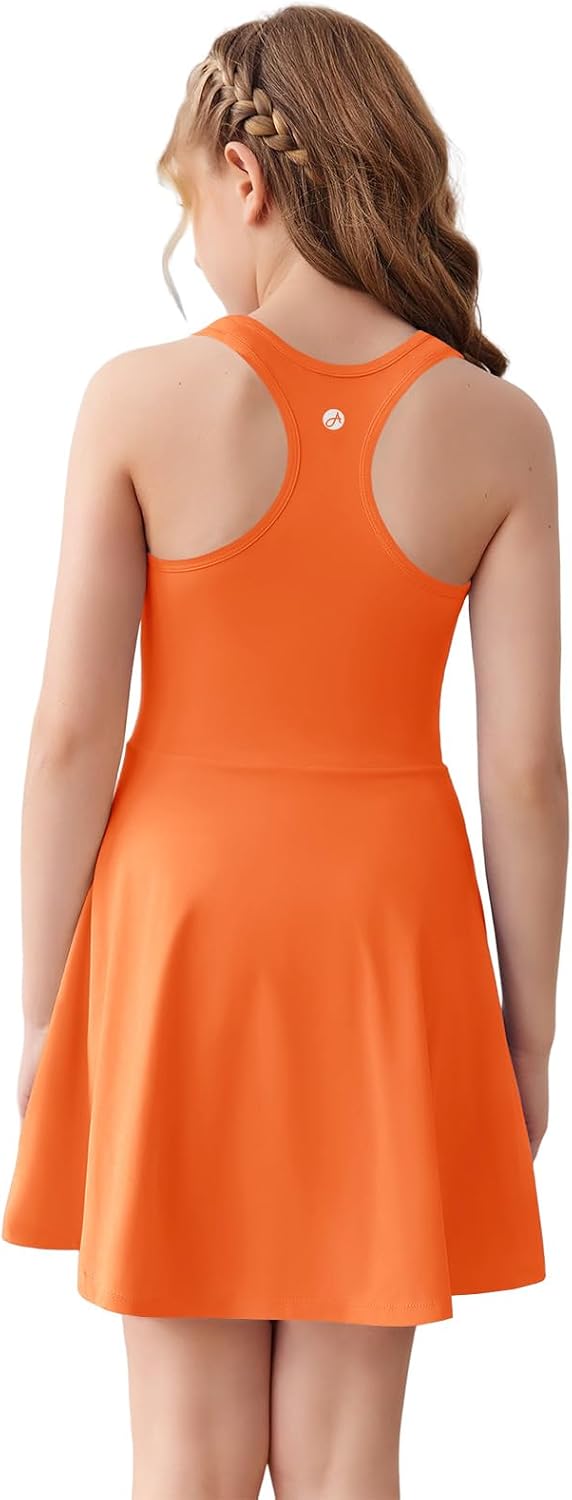 Haloumoning Girls Sleeveless Tennis Dress Athletic Golf Racerback Dress image 2