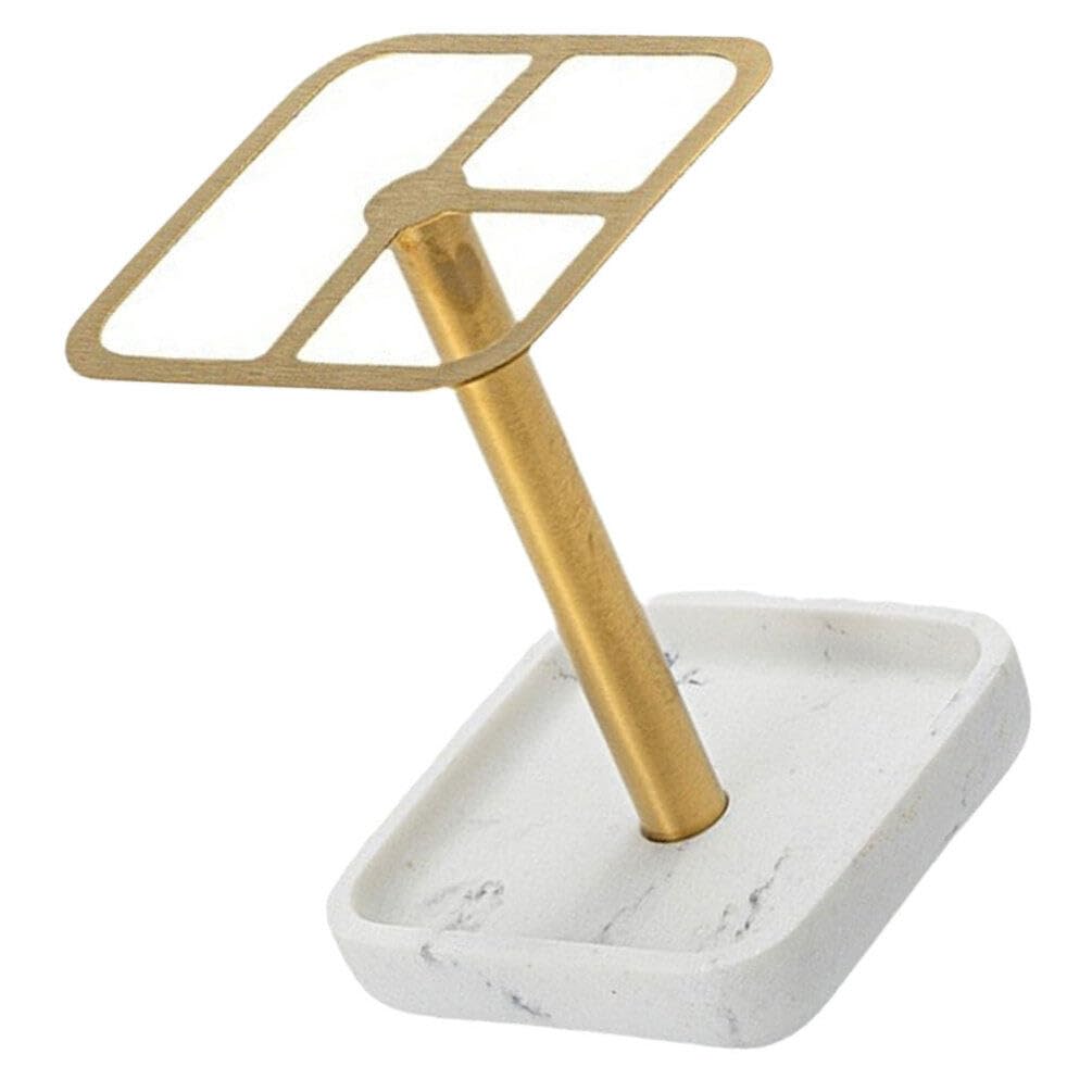 Porta Spazzolini Elettrico da Appoggio in Acciaio Inox 304 Oro | Design Multifunzione, Bordi Arrotondati, Struttura Stabile in Resina, 1 Pezzo