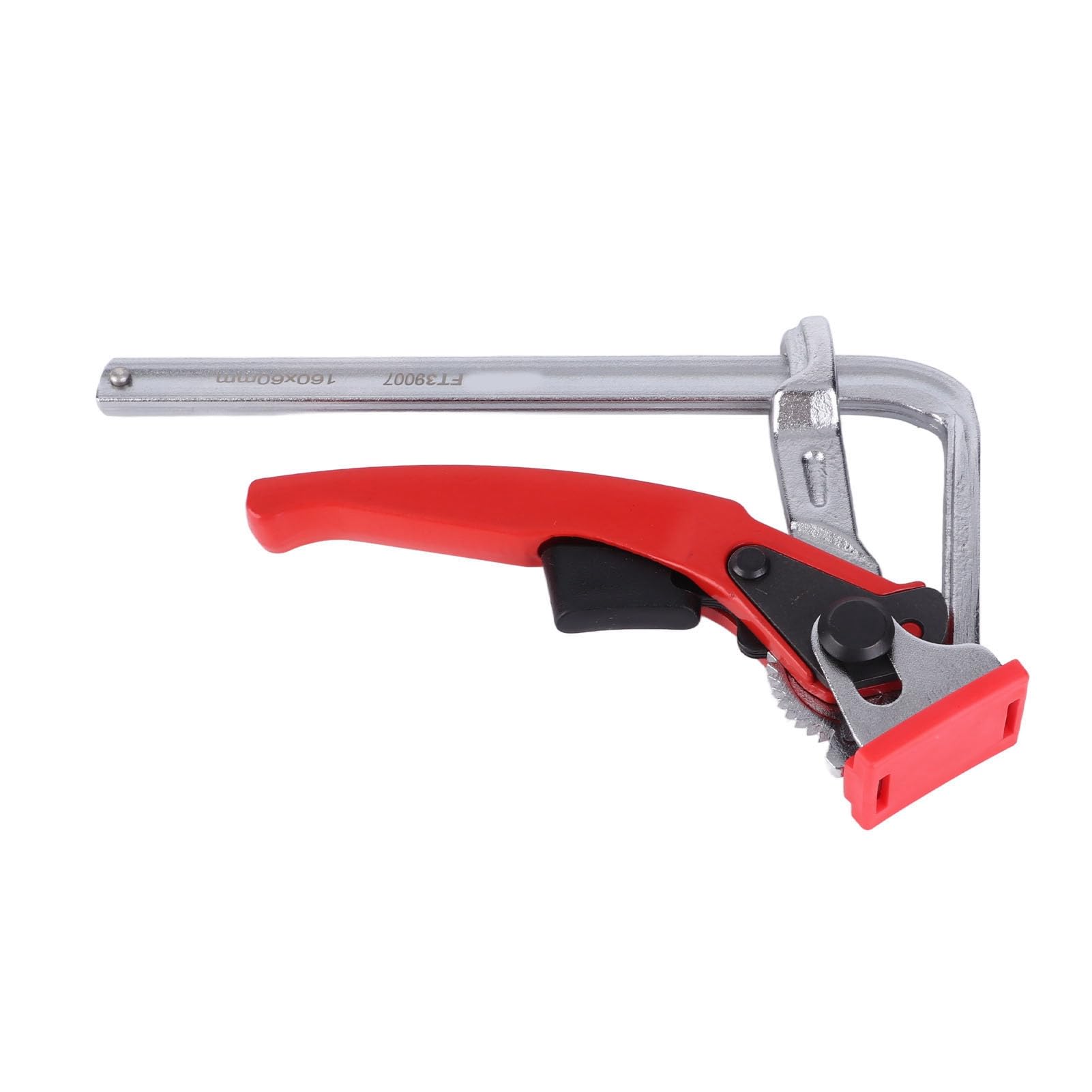 Adjustable Ratcheting Clamp Steel 540 lbs Clamping Force Woodworking Fixture Tool with 16cm Maximum Opening 21cm Overall Length for Table Plate