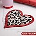 Fttoyoly Y2K Red Cheetah Print Rug, 24 Inch Heart Shaped Soft Plush Small Rug with Non Slip Backing, Downtown Girl Room Decor for Bedroom, Dorm and Vanity