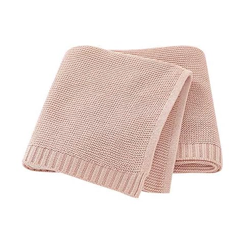 Little English Cotton Cellular Blanket - Extra Soft blanket Ideal for Prams, Cots, Car Seats and Moses Baskets. - 100% Cotton - Light Pink - 100cm x 80cm Cover