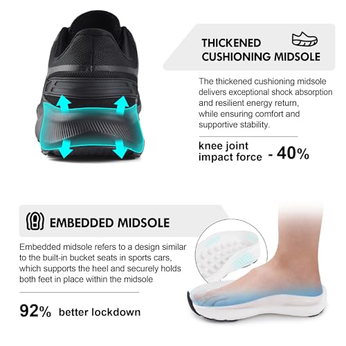 JACKSHIBO Mens Wide Toe Box Shoes for Running Walking Athletic Tennis Slip in Walking Sneakers Arch Support Orthopedic Plantar Fasciitis Footwear with Thick Cushioning Zero Drop Sole Metatarsal Pads4