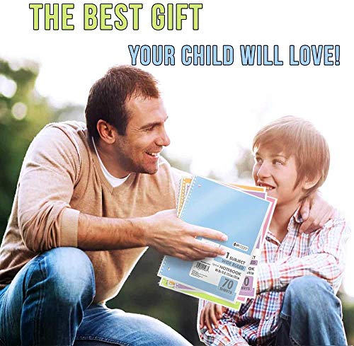 Mead Wide Ruled Spiral Notebooks, Bulk Pack Of 12 Colors - 1-Subject Spiral Notebooks Wide Ruled - 70 Pages - Cute Single Subject Notebook Wide Ruled For Adult & Kids - School & Office Use. #TOP5