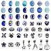 TOAOB 50pcs Assorted Glass European Lampwork Beads Large Holes Spacer Beads Rhinestone Metal Charms Supplies for Bracelet Necklace Jewelry Making