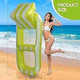 Pool Floats Adult Size, Inflatable Pool Float with Headrest and Cup Holder, Pool Float Lounge for Swimming Pool – Extra Large (67 in x 32 in)