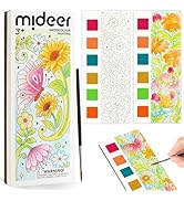 JCREN Watercolor Painting Books, Pocket Watercolor Painting Coloring Kit, Paint with Water Bookma...
