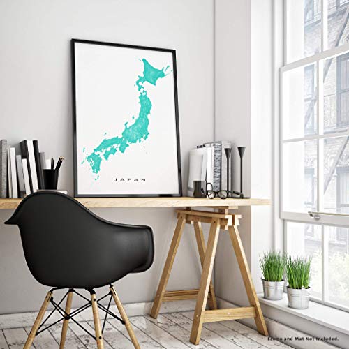 Japan Map Poster 24X36, Japan Wall Art Print 8X10, Handmade Topographic Japan Decor For Home, Country Map Of Japan Souvenir Gifts By Maps As Art #TOP4