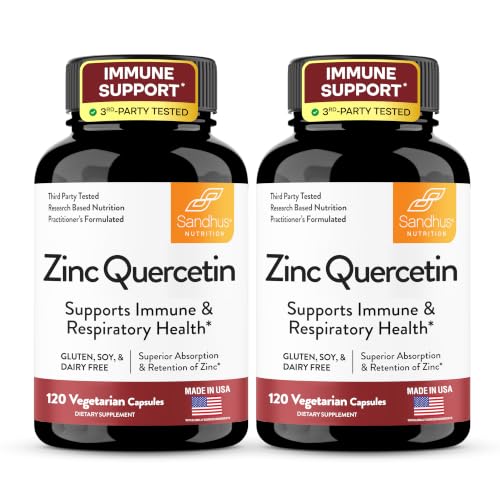 Sandhu's Zinc Quercetin 120 Vegetarian Capsules (Pack of 2)