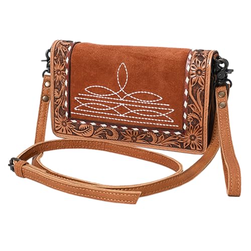 American Darling Small Crossbody Suede Hand Tooled Genuine Western Leather Women Bag | Bag| Handcrafted