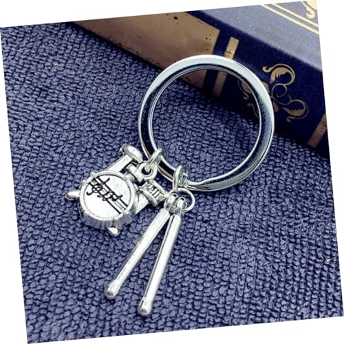 Llavero colgante de baqueta de batería BESPORTBLE, estilo metal plateado, para músicos, mochilas, bolsos y carteras miniatura 5