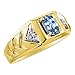 Imagen de Anillo de plata de ley chapado en oro amarillo topacio azul y anillo de diamante