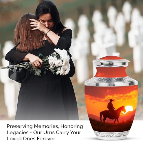 Image of Cowboy Urn - Urn for Human Ashes - Adult Female - 10 inch Pack of 1