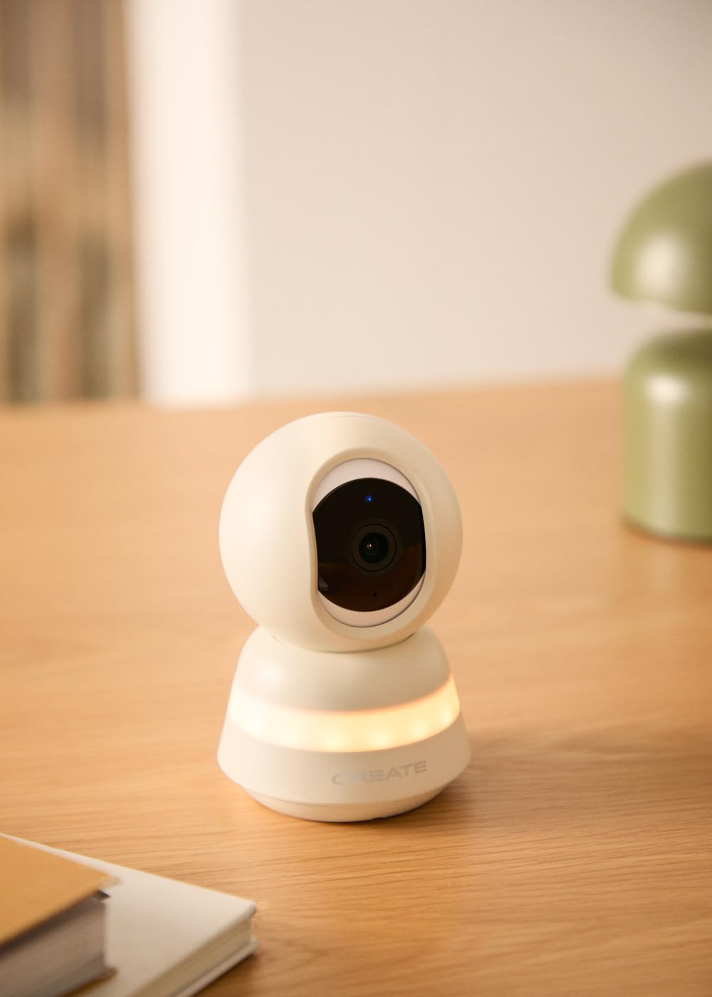 CREATE / Baby CAM Connect Pro/Babyphone caméra avec WiFi Blanc cassé/Audio bidirectionnel, vidéo Haute qualité, Vision Nocturne, caméra pivotante, 7 chansons, 5 W