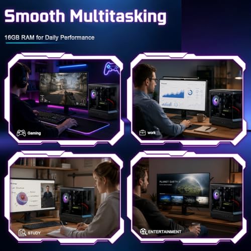 Image of Prebuilt Gaming PC Desktop,Intel Core i7 Business Office Tower Computers PC | GTX1050Ti 4G Graphics Card, 16GB RAM and 512GB SSD, WiFi, Win11, Suitable for Study,transaction,Entertainment,Gaming, etc.