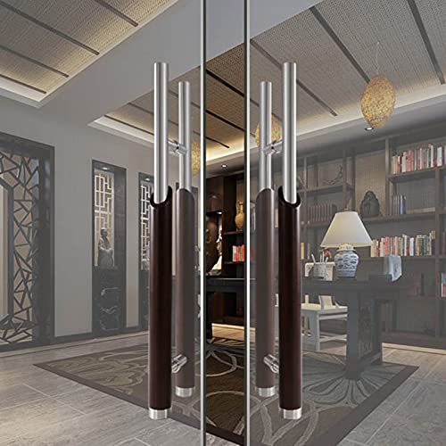 Poignée robuste en acier inoxydable à double fixation verre et bois - 5