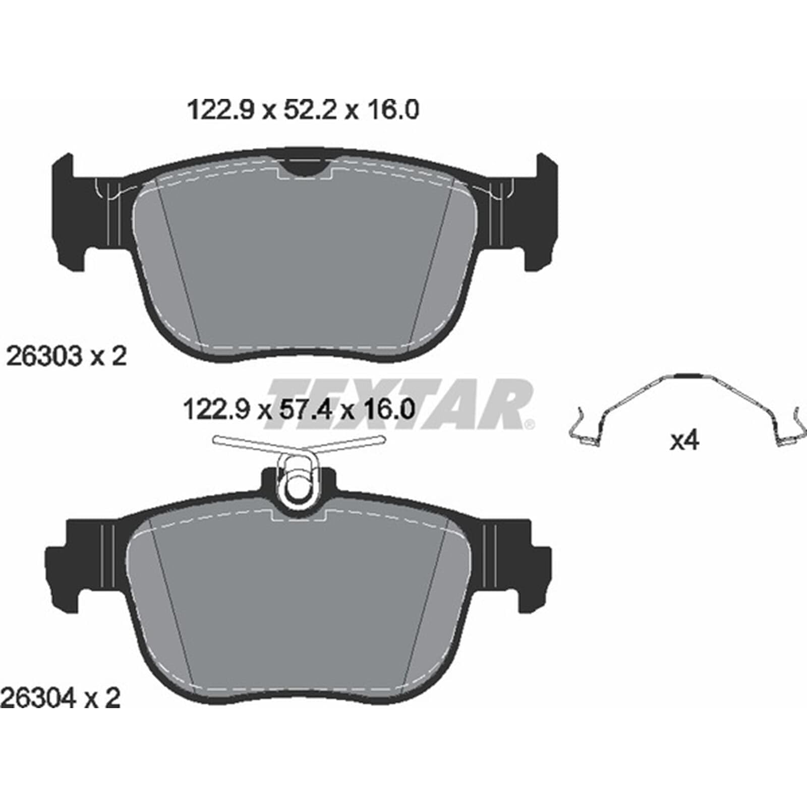 Textar Bremsscheiben 272mm + Beläge hinten | 92224903 + 2630301 passend für Golf 8 + Caddy 5