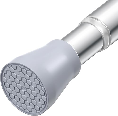 Miniatura 9 de Barras de tensión para ventanas de 28 a 48 pulgadas - Barra de cortina de tensión negra Barra de tensión de resorte, sin perforación