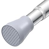 Fvonzn Adjustable Tension Curtain Rod 28-48 Inch, Silver Spring Loaded No Drill Non-Slip Window Curtain Rod for Bathroom, Shower, Dorm