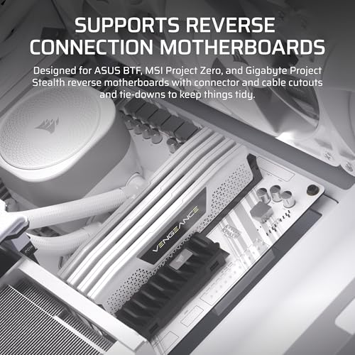 CORSAIR 4000D RS Frame Modular High Airflow Mid-Tower PC Case – 3X CORSAIR RS Fans – InfiniRail™ Fan Mounting System – Fits Multiple 360mm Radiators – Reverse Connector Motherboard Compatible – White - image 9