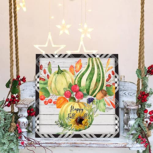 Panneau bois citrouille Happy Fall decoration automne maison - 6