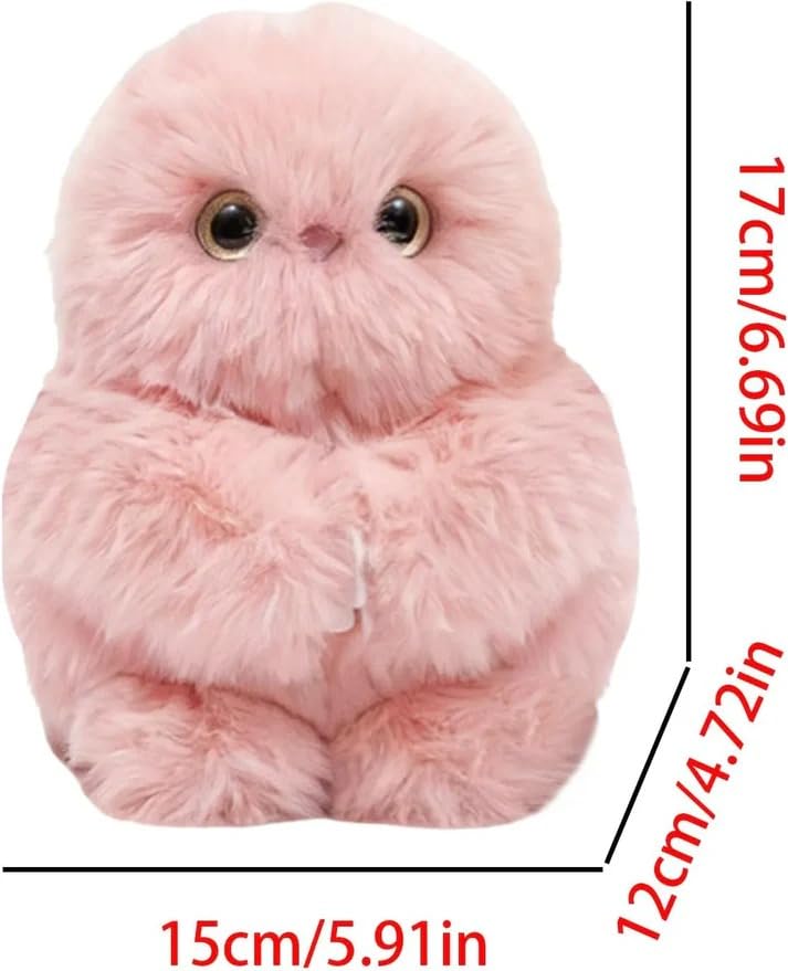 Image of JB'S LAND Cute Owl Plush Toy for Backpack & Handbag Decoration with Singing & Head-Turning Action - Soft Furry Stuffed Owl Hanging Pendant for Kids Room Decor Birthday Gift (Pink)