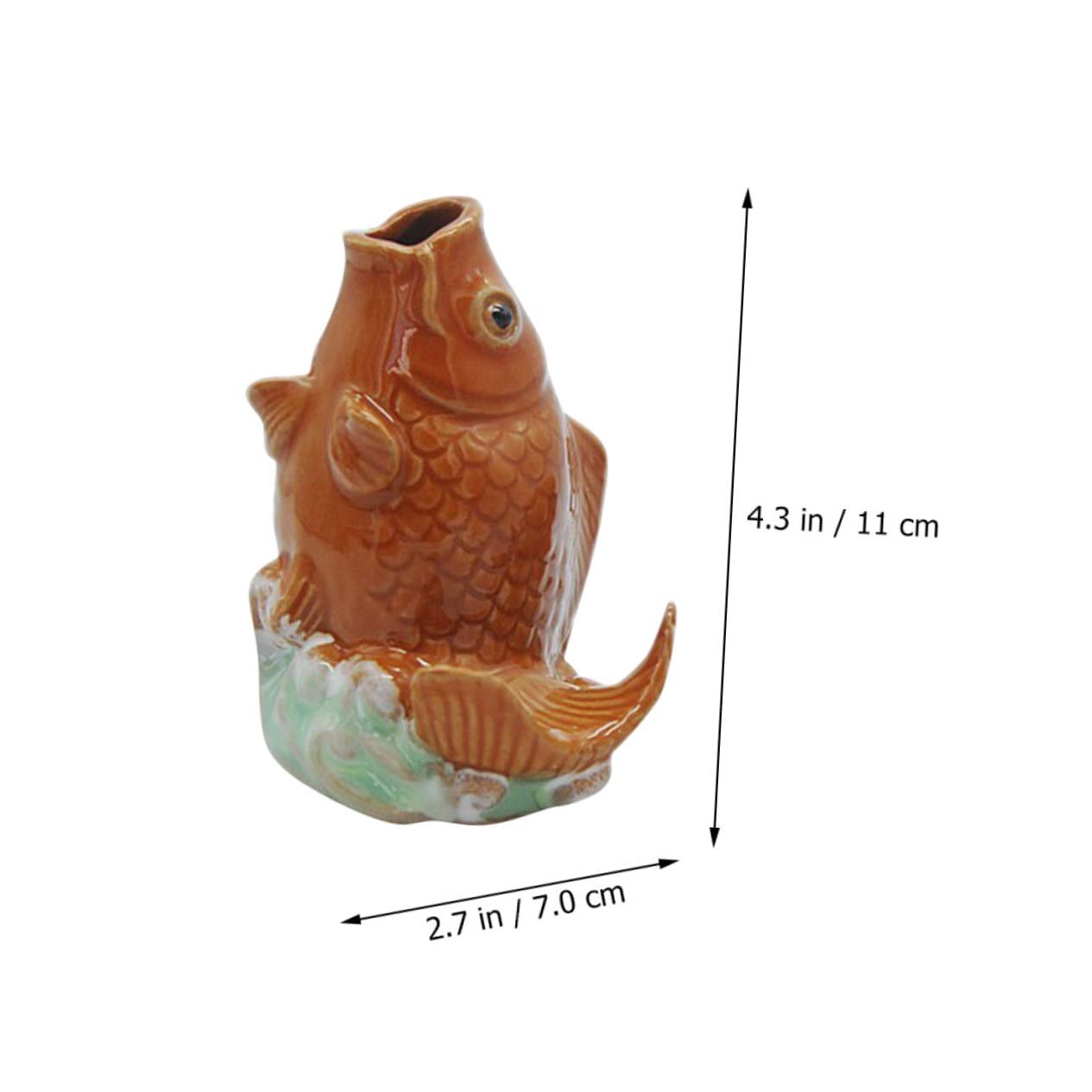 Abaodam Unique Garden Decor Ceramic Carp Statue Outdoor Fountain Nozzle Replacement Pond Water Spray Sprinkler