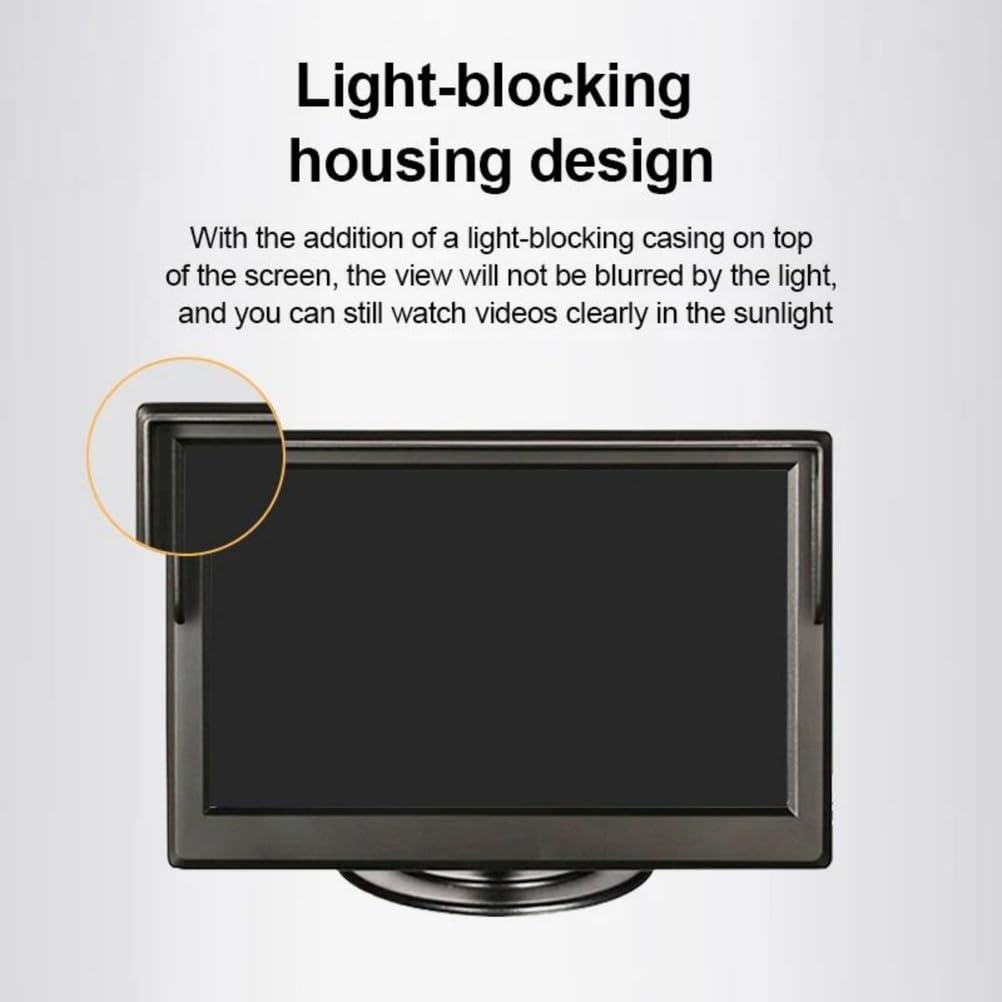 Monitor de bebé montado en el Coche Pantalla de 5 Pulgadas para bebé en el Coche con cámara de visión Nocturna para Asiento Trasero Vista hacia atrás de Infantes, niños pequeños