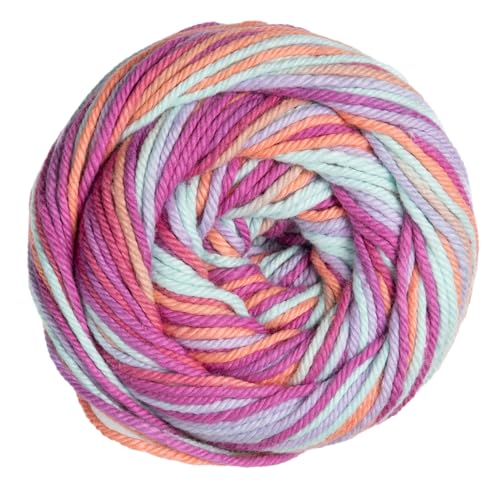 Image of Knit Picks Dishie Multi Worsted Weight 100% Cotton Yarn for Crocheting | 100g of multicolor variegated yarn in Wildflower Garden color
