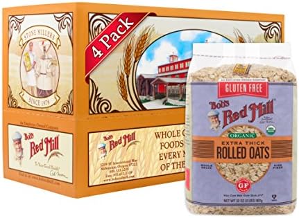 Bob's Red Mill Gluten Free Organic Extra Thick Rolled Oats, 32 Oz (4 Pack)